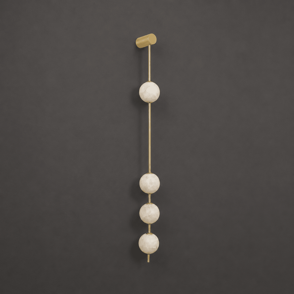 Vertical Alabaster Orb Wall Sconce