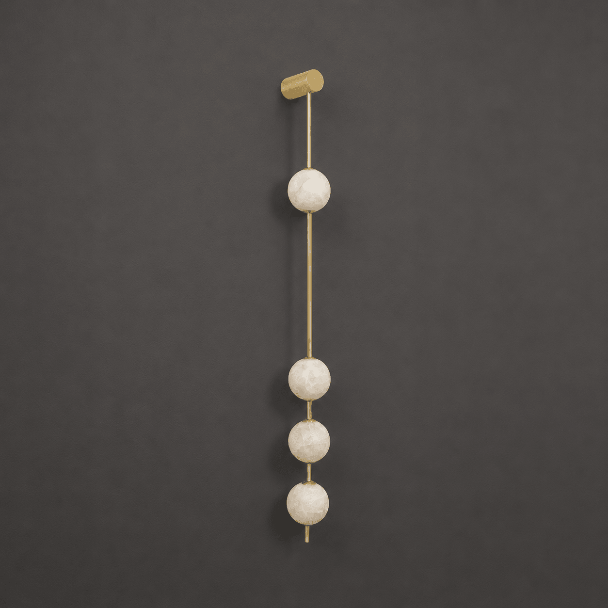 Vertical Alabaster Orb Wall Sconce