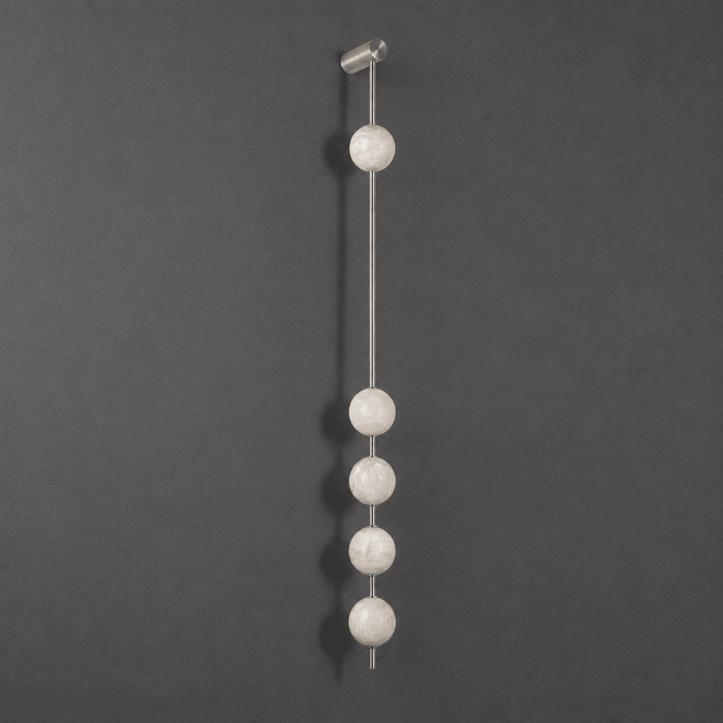 Vertical Alabaster Orb Wall Sconce
