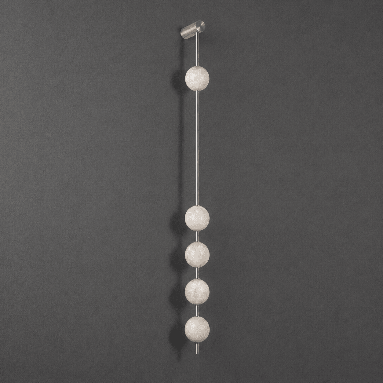 Vertical Alabaster Orb Wall Sconce