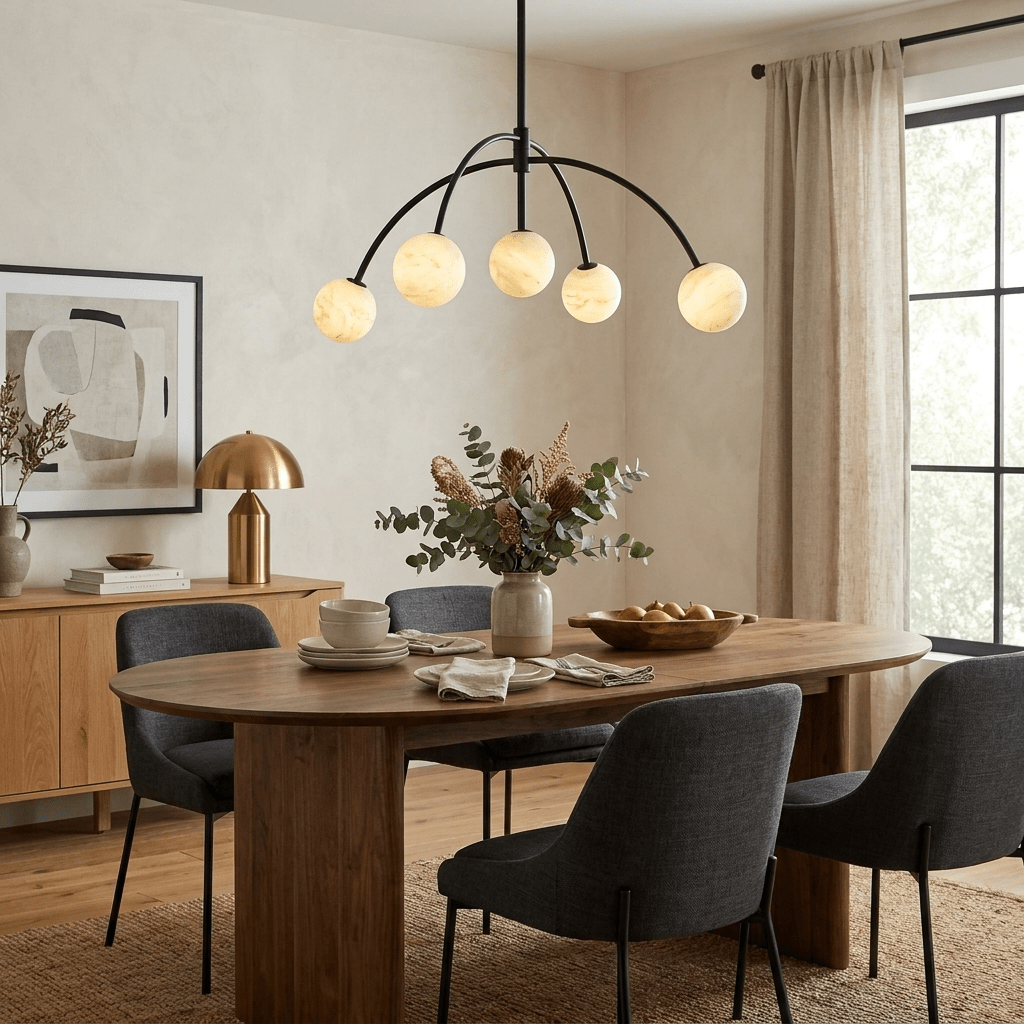 Lunara Alabaster Arc Chandelier