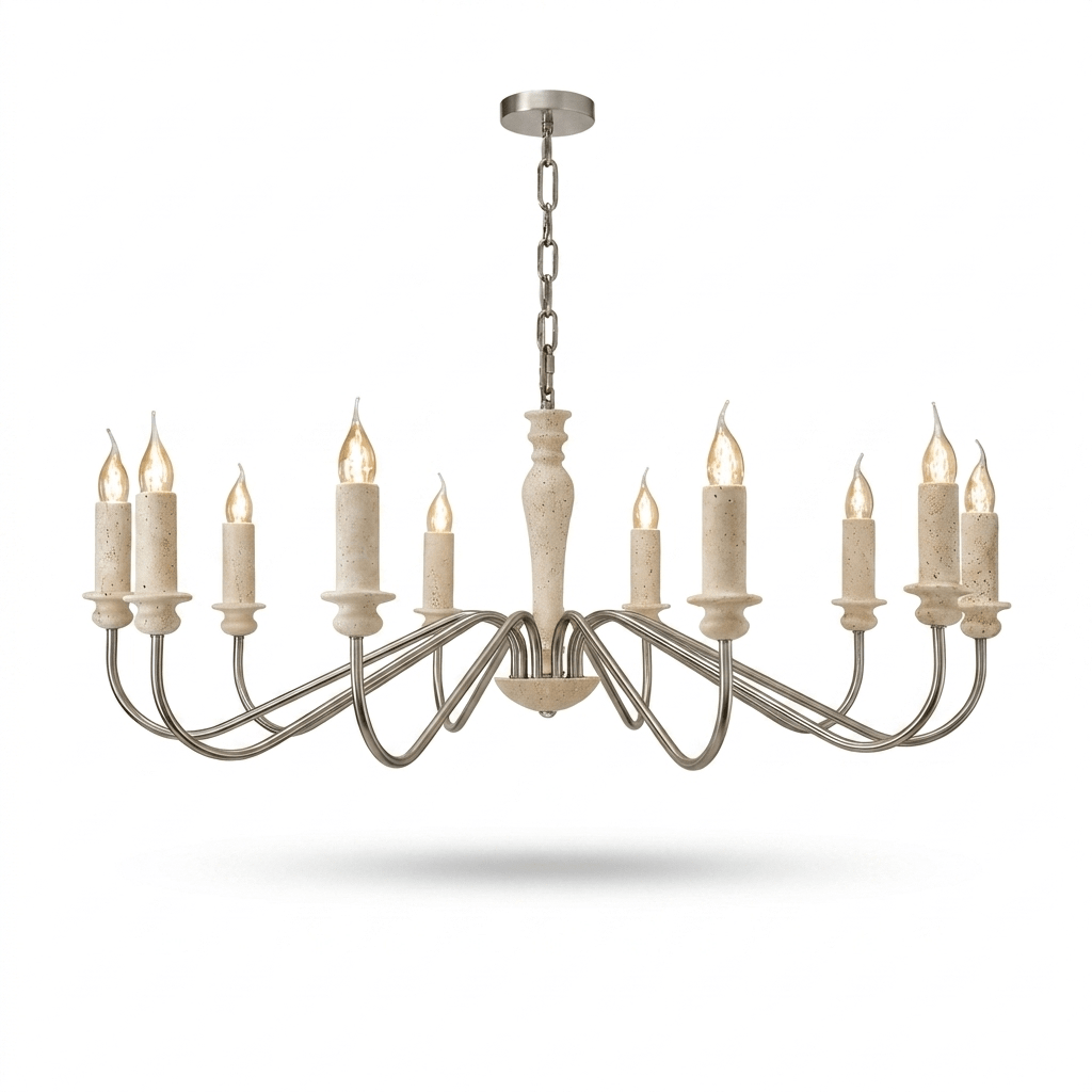 Claren Travertine Candle Chandelier