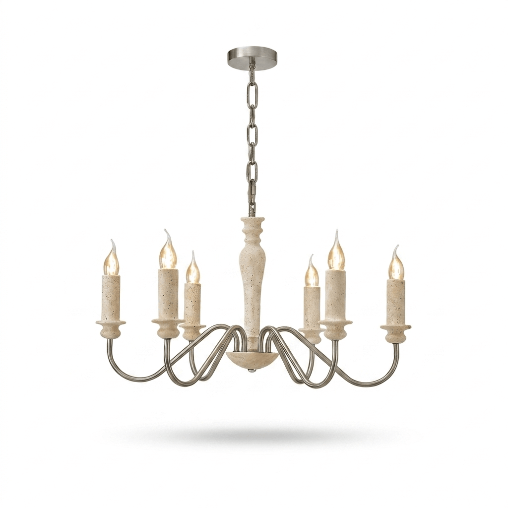 Claren Travertine Candle Chandelier
