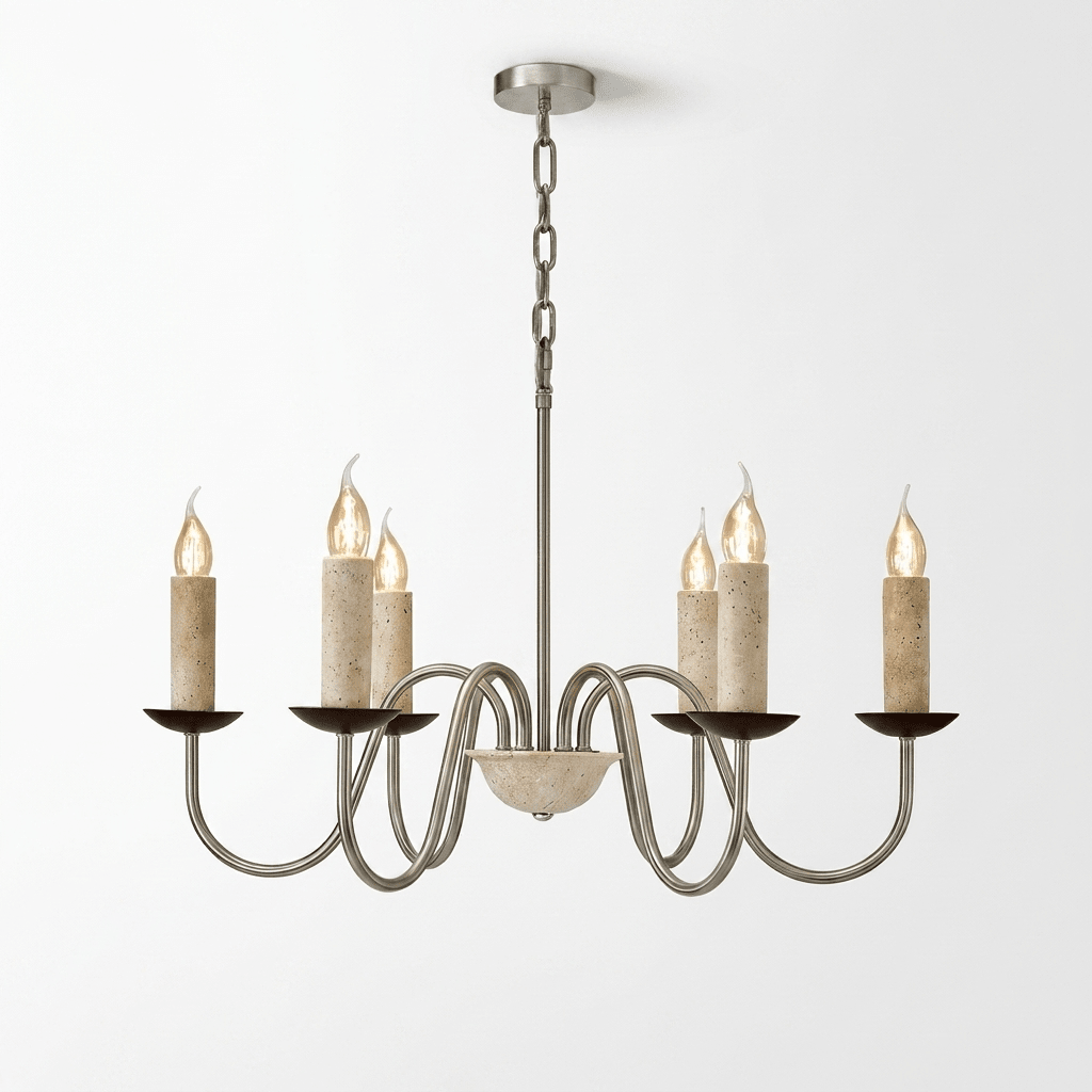 Edris Travertine Candle Chandelier