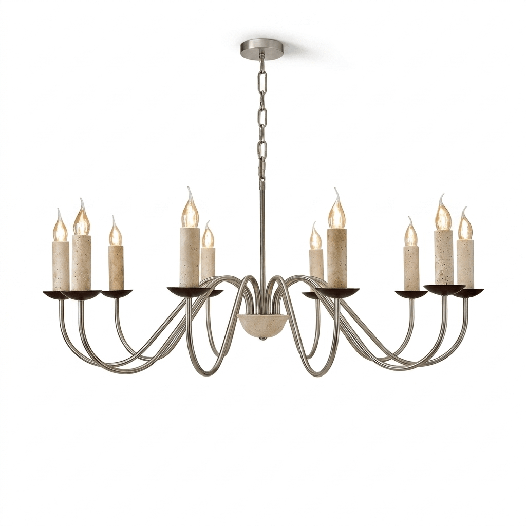 Edris Travertine Candle Chandelier