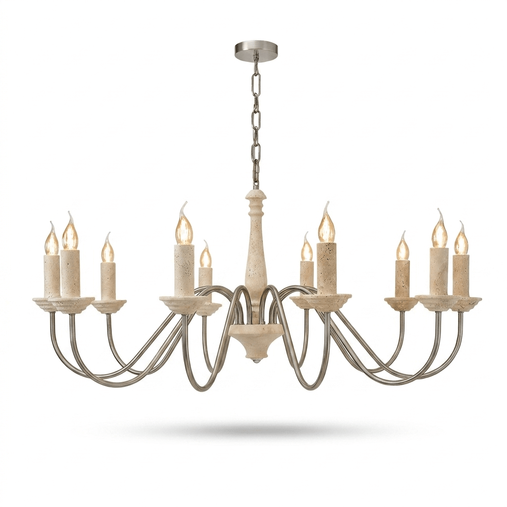 Veyra Travertine Candle Chandelier