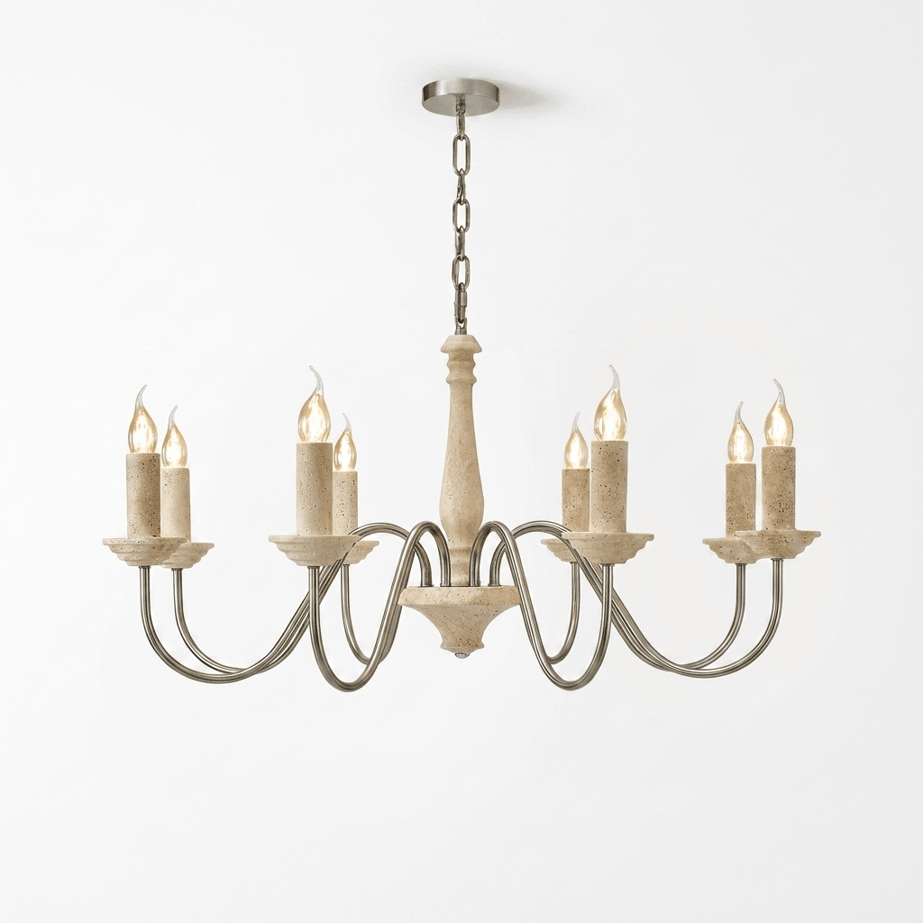 Veyra Travertine Candle Chandelier