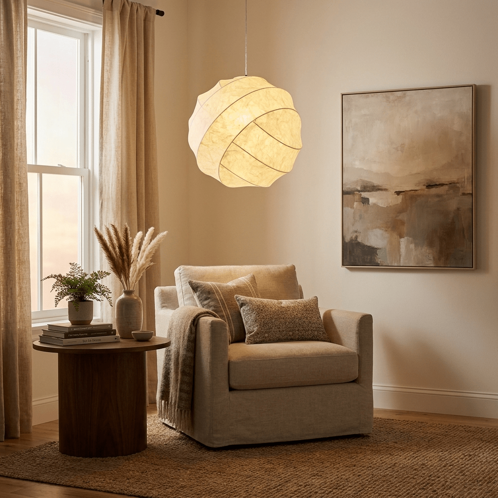 Solenne Silk Cocoon Pendant Light
