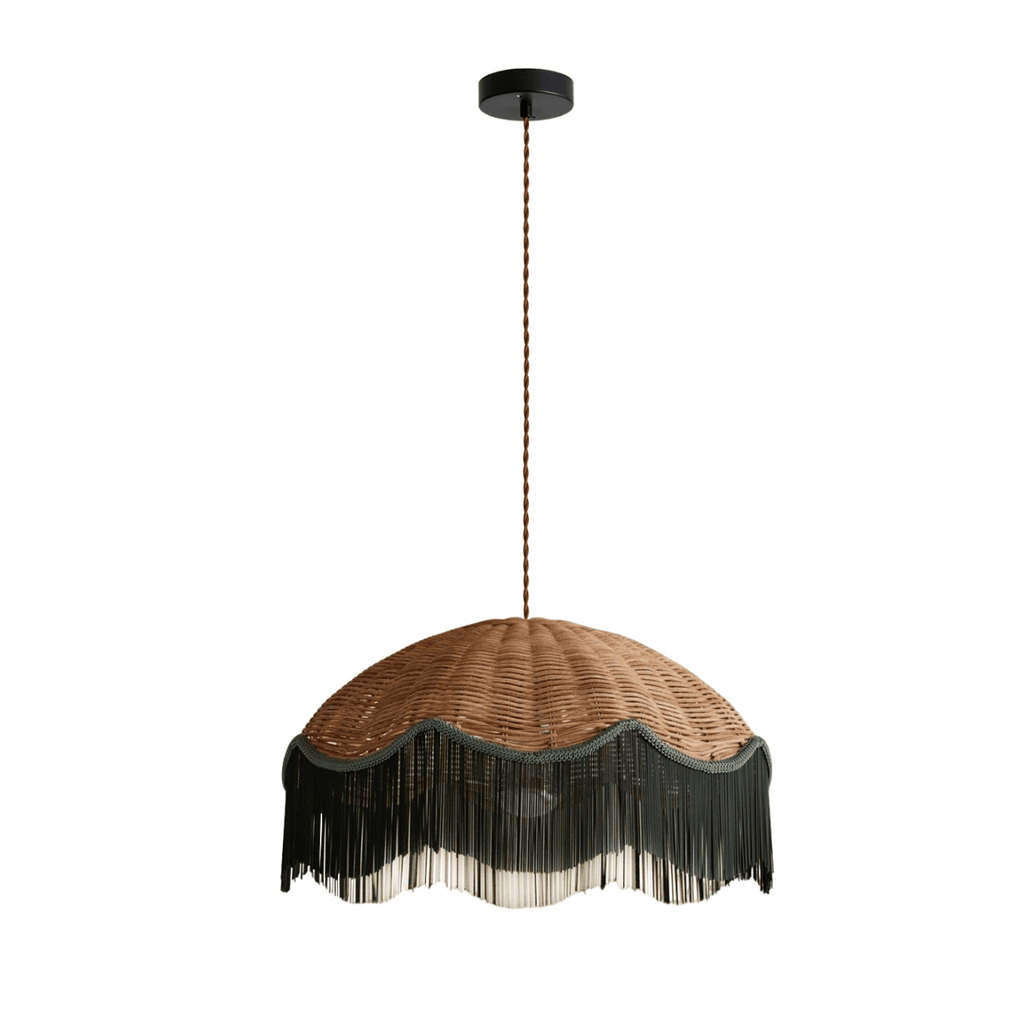 Mariel Rattan Fringe Pendant Light