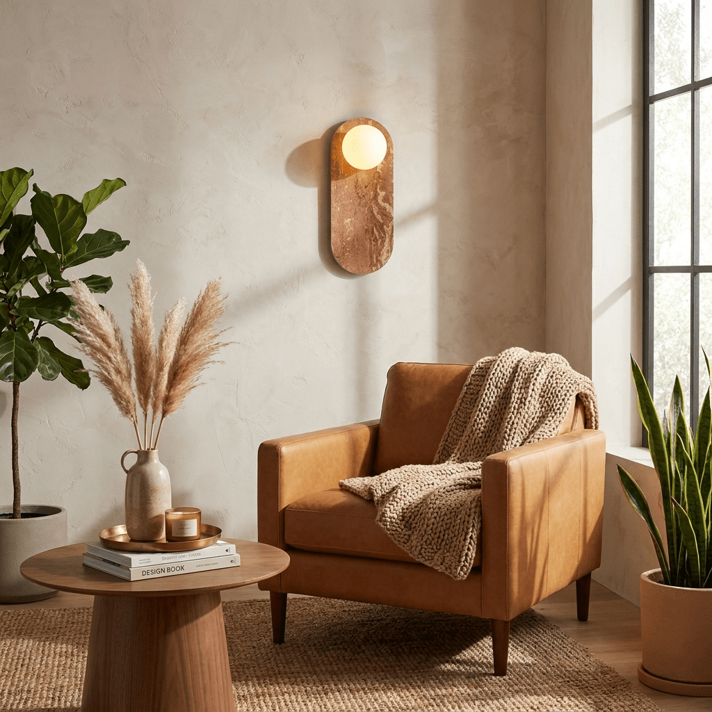 Serenne Stone Capsule Wall Sconce