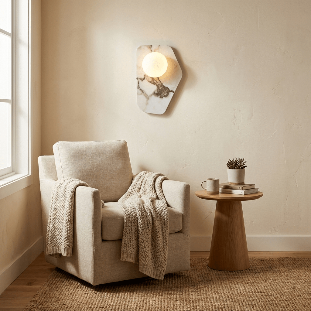 Veyla Stone Pebble Wall Sconce