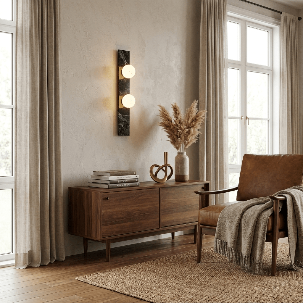 Virelle Stone Double Globe Wall Sconce