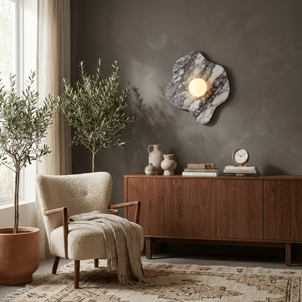 Mavelle Stone Petal Wall Sconce