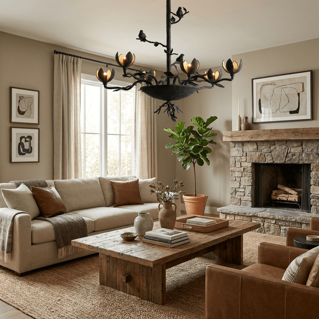 Floral Long Branch Chandelier