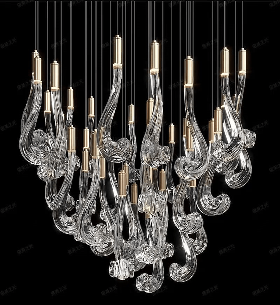 Lucerna LED Glass Flame Chandelier