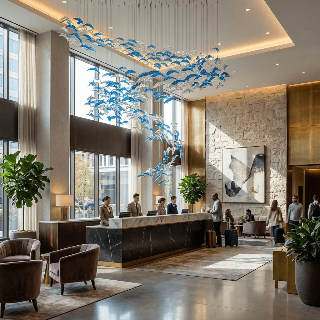 Nerissa LED Glass Dolphin Chandelier