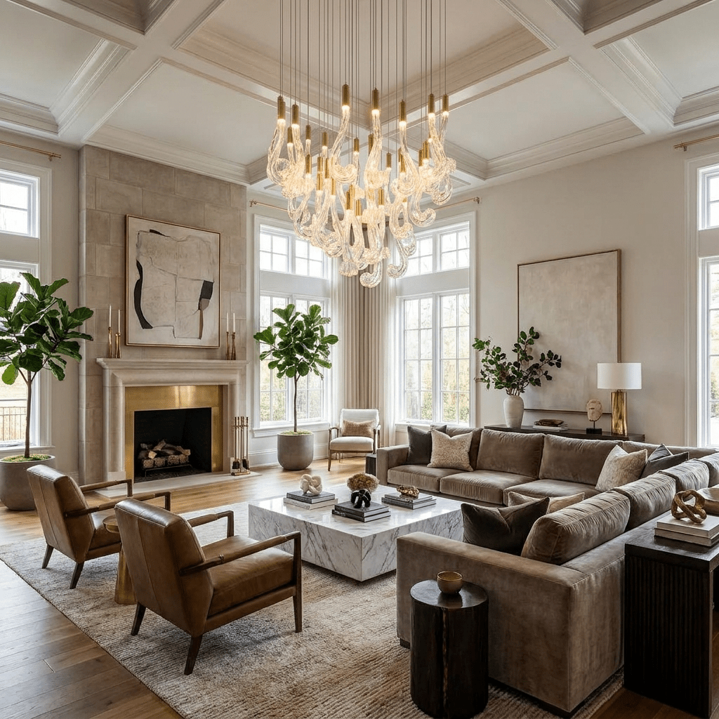 Lucerna LED Glass Flame Chandelier