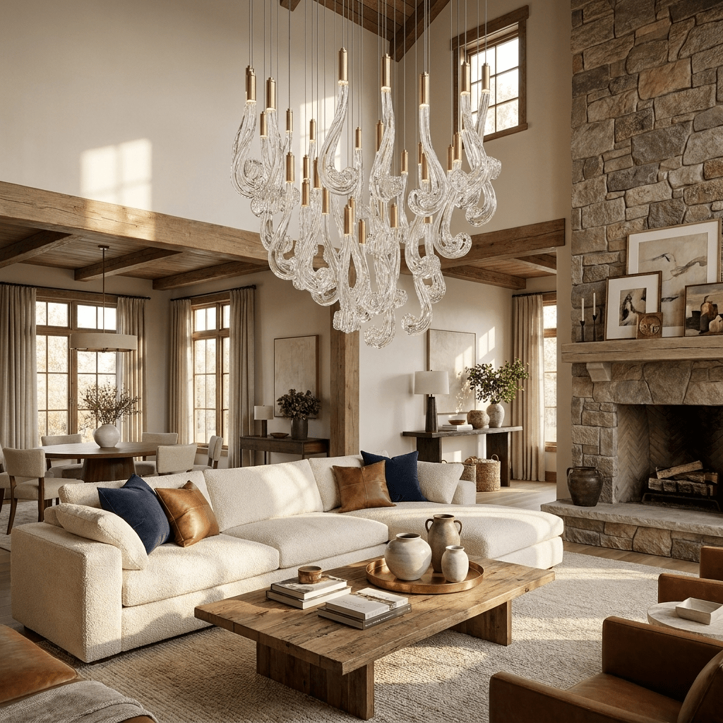 Lucerna LED Glass Flame Chandelier
