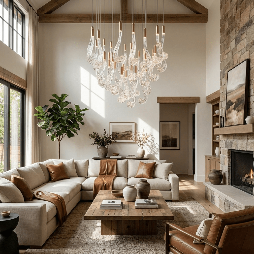 Lucerna LED Glass Flame Chandelier