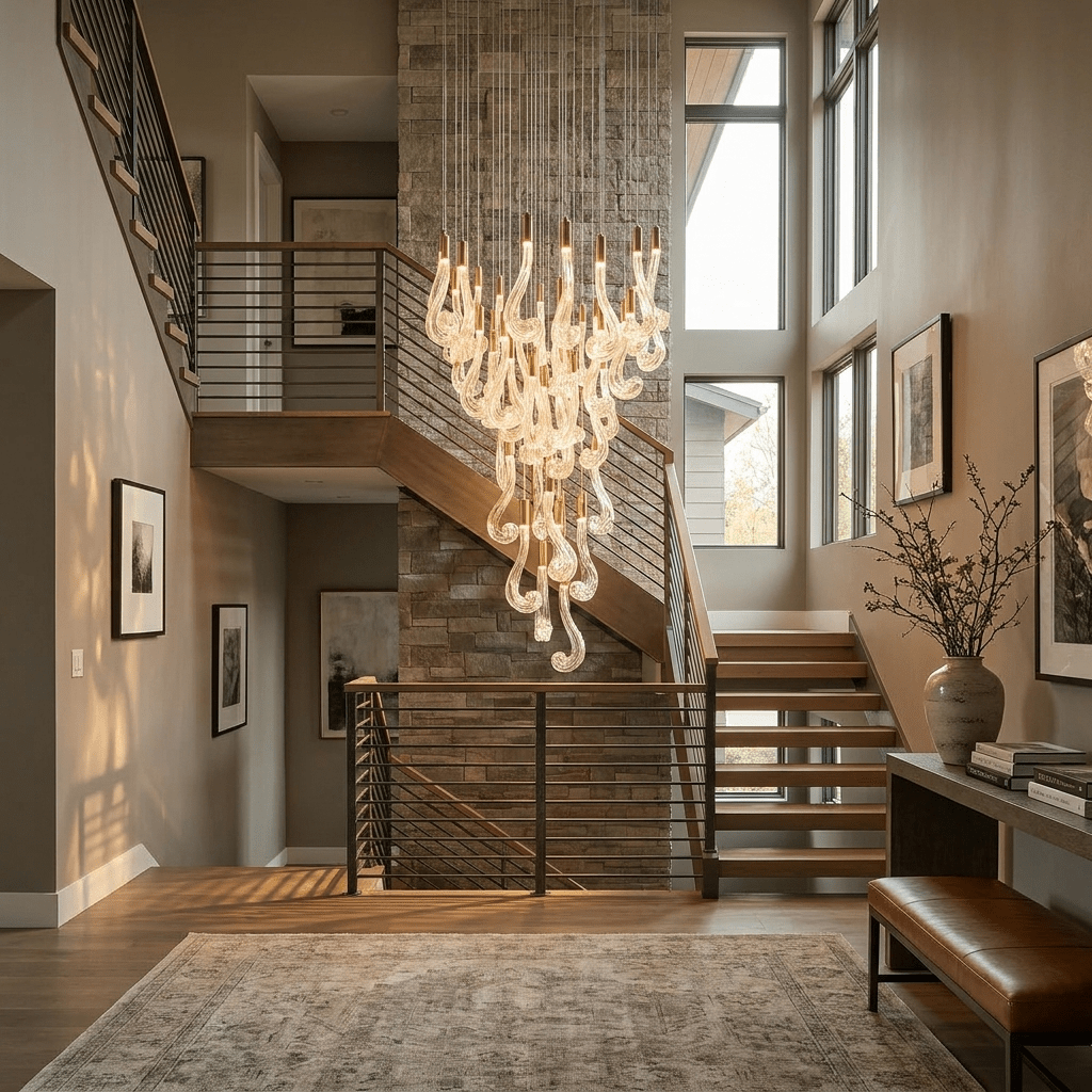 Lucerna LED Glass Flame Chandelier