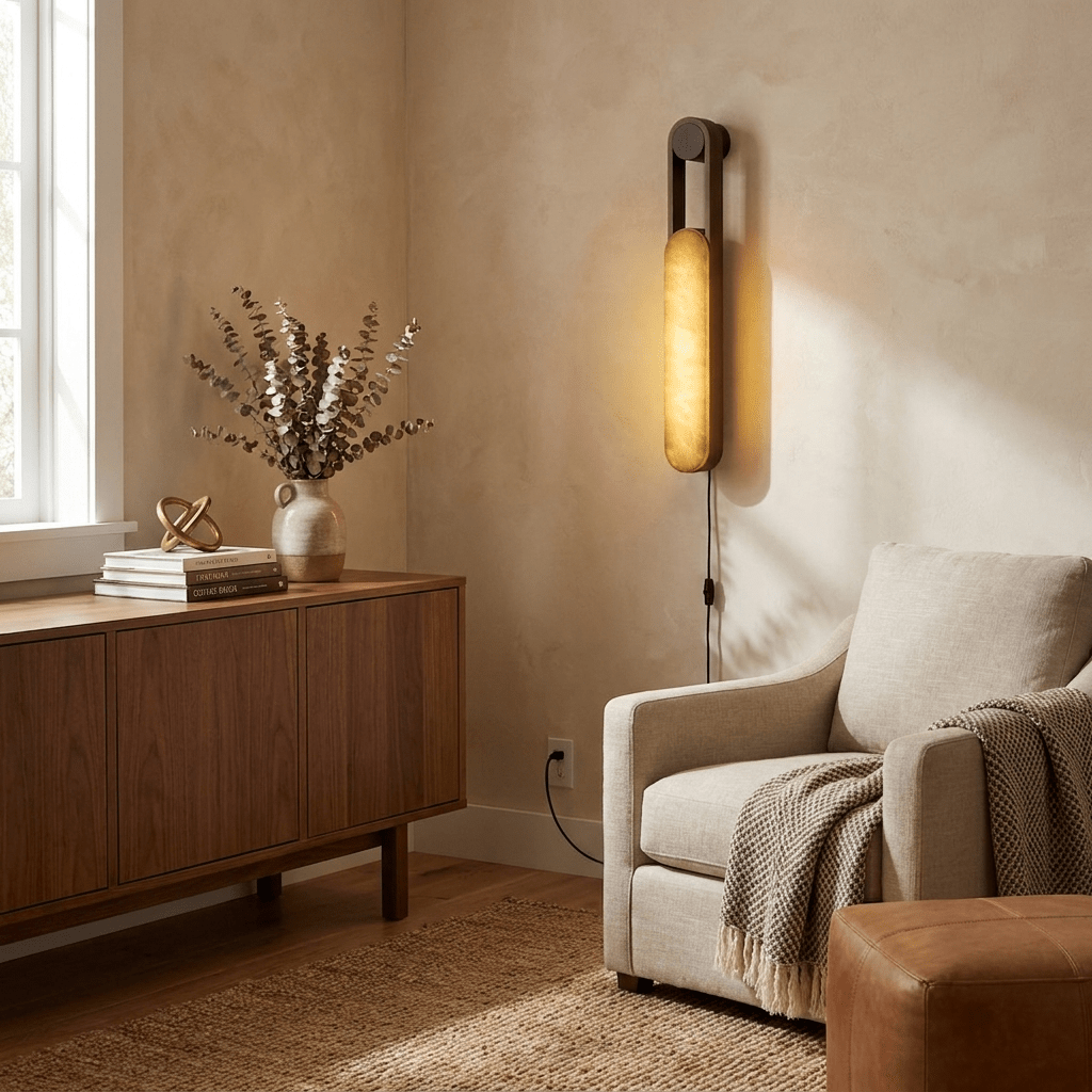 Norix Alabaster Frame Plug-in Wall Light