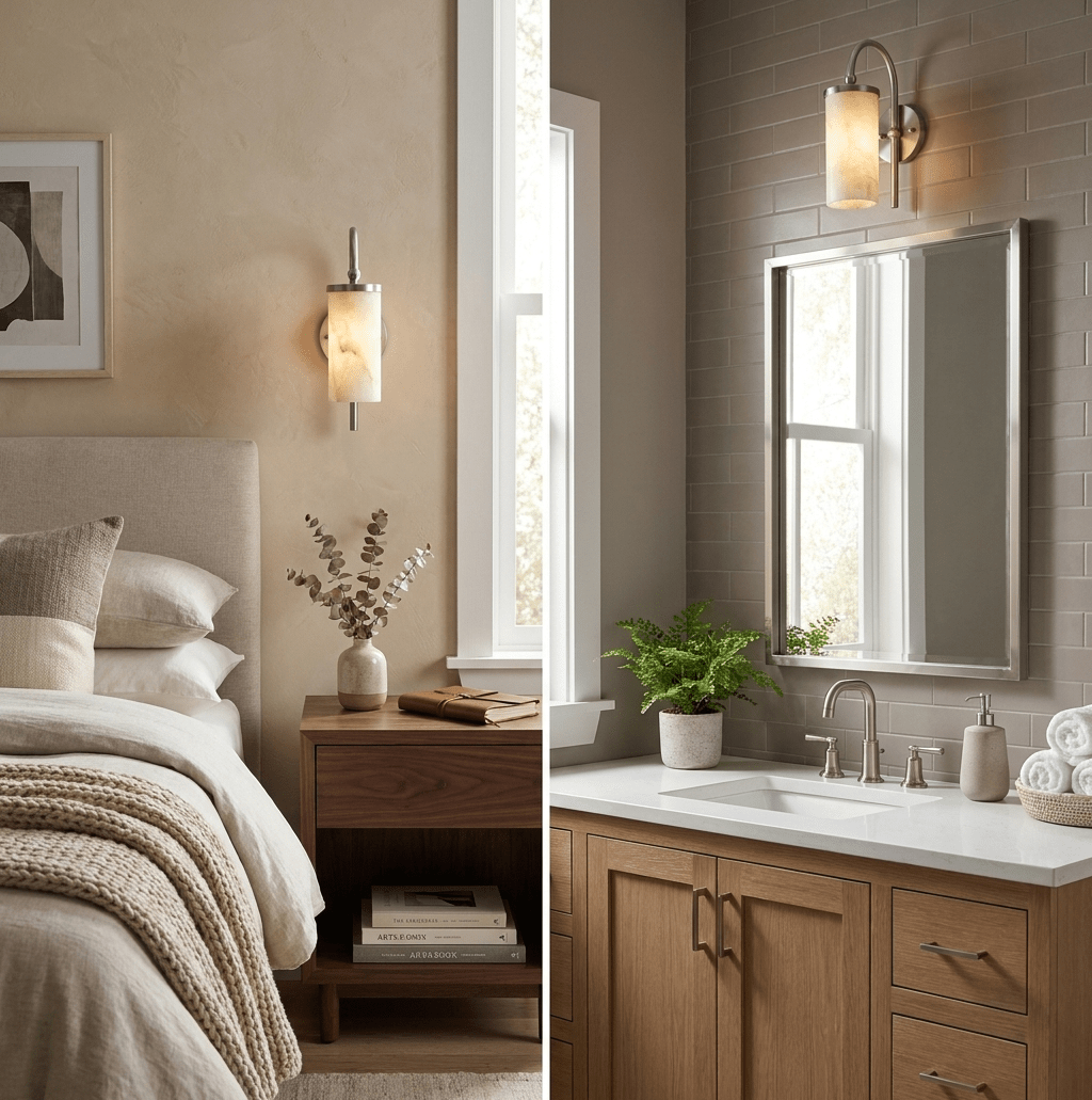 Avelin Alabaster Cylinder Wall Sconce