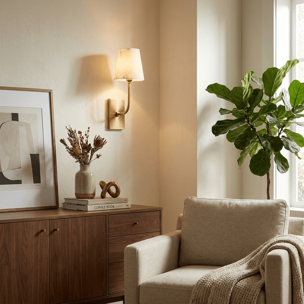 Aurevia Alabaster Tapered Shade Wall Sconce