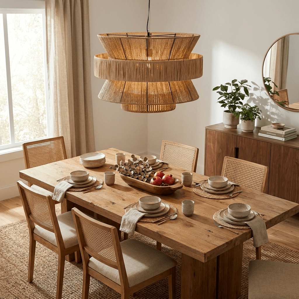 Savanna Tiered Raffia Pendant Lamp