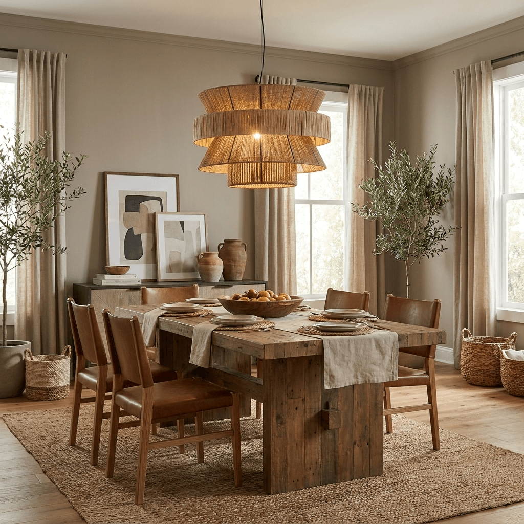 Savanna Tiered Raffia Pendant Lamp