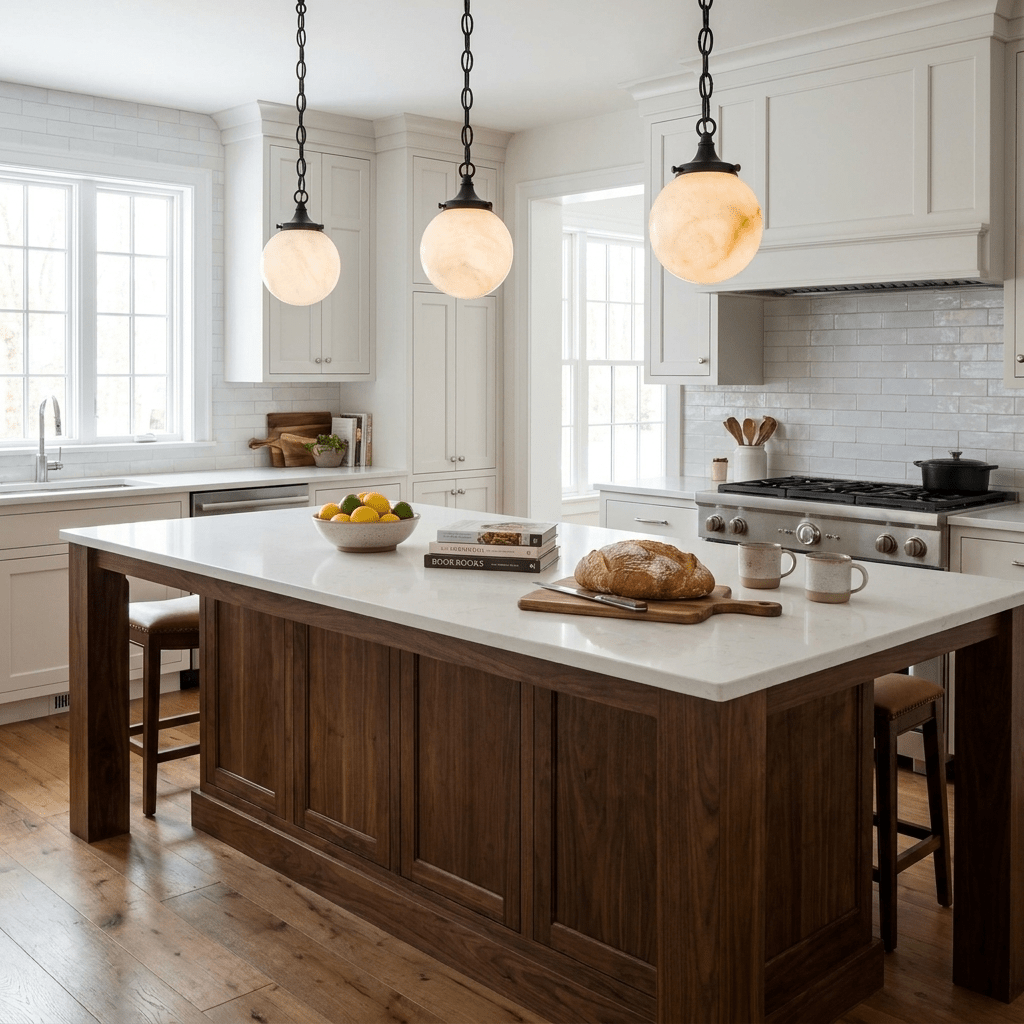 Luna Alabaster Globe Pendant Light