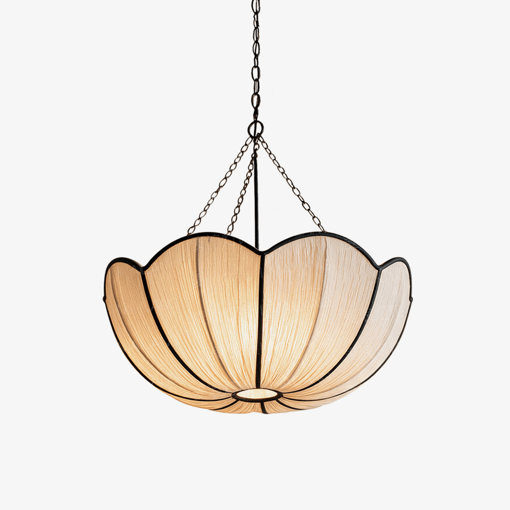Poppy Scalloped Fabric Pendant Lamp
