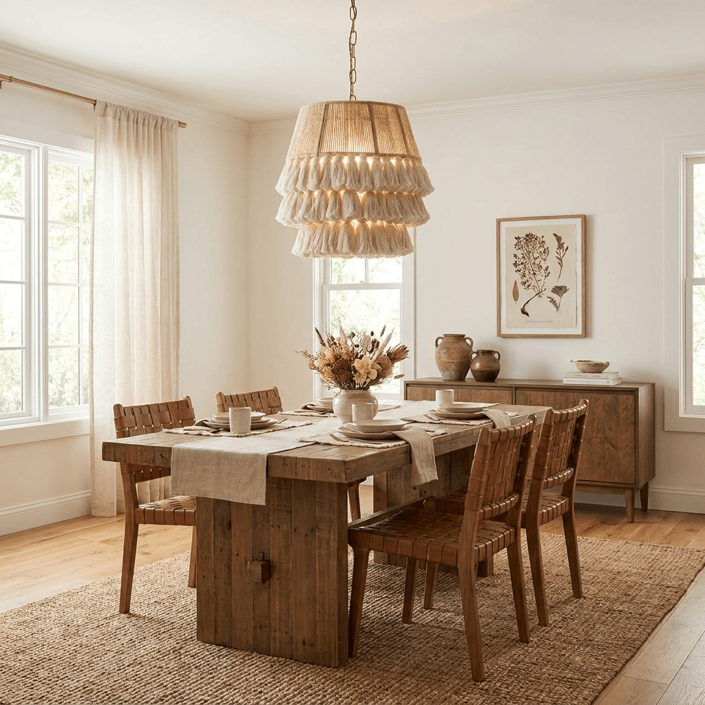 Cascade Tasseled Rope Pendant Lamp