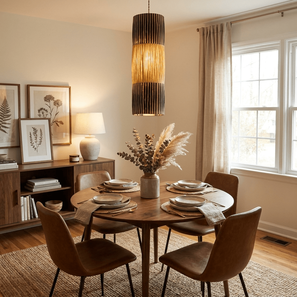 Reed Woven Raffia Pendant Lamp