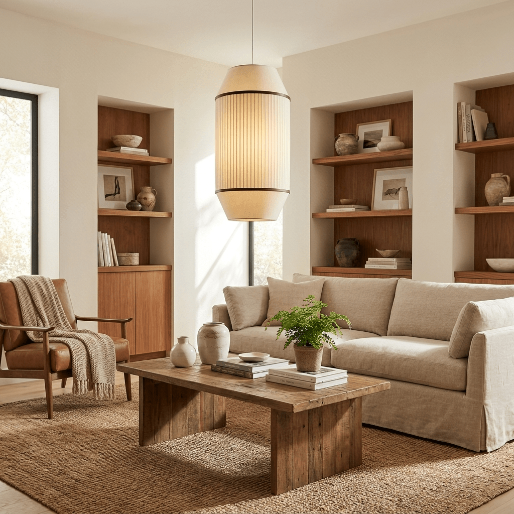 Alder Fluted Fabric Pendant Lamp