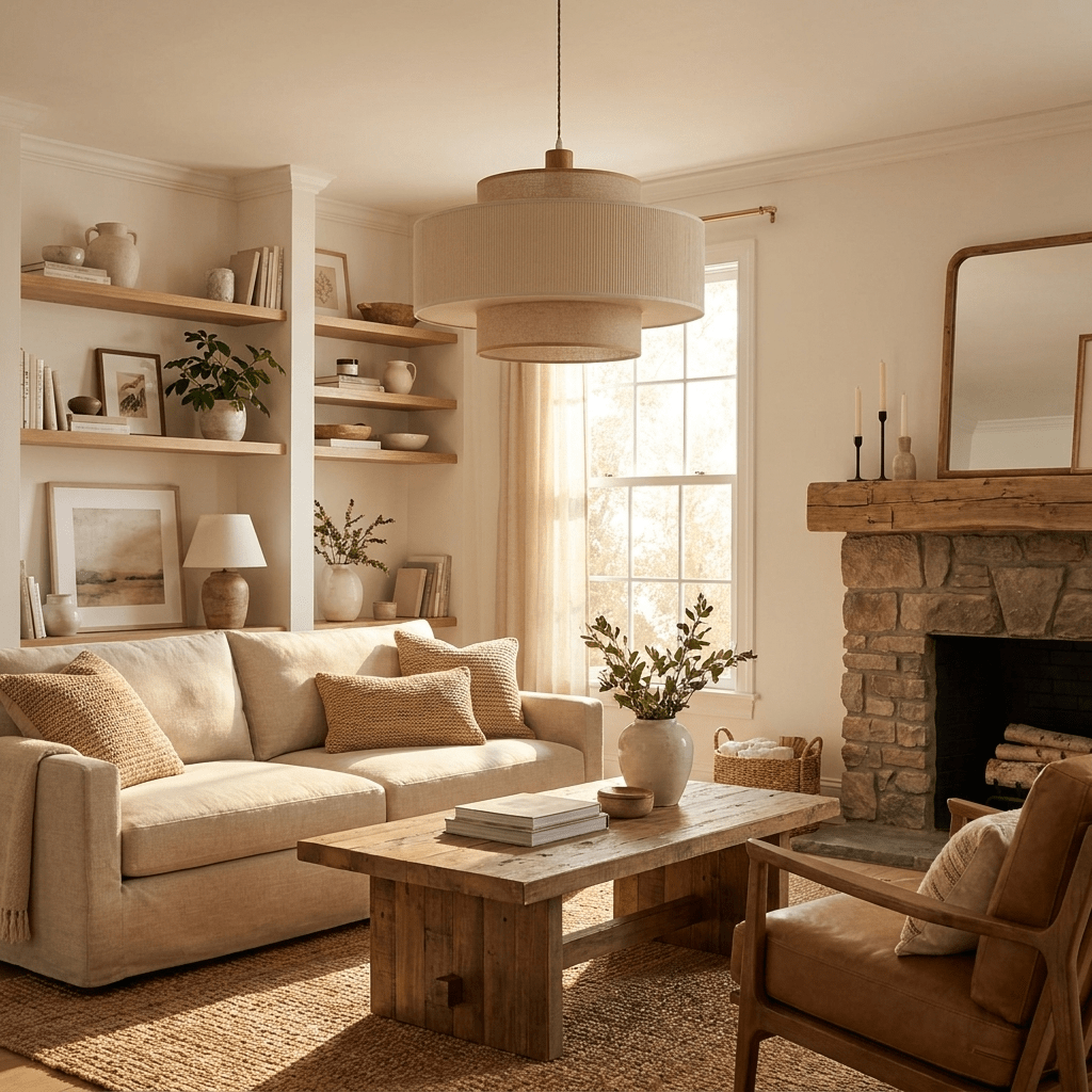 Tiered Linen Pendant Lamp