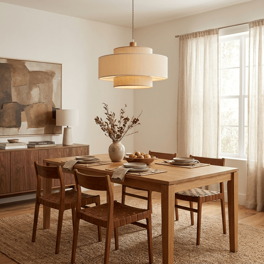 Tiered Linen Pendant Lamp