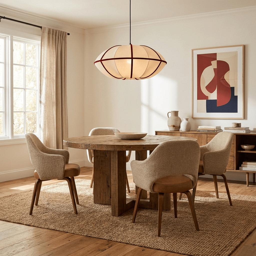 Halo Fabric Globe Pendant Light