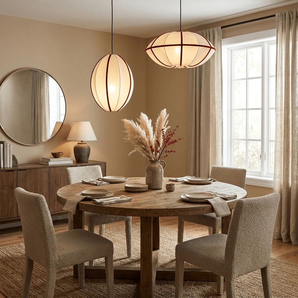 Halo Fabric Globe Pendant Light