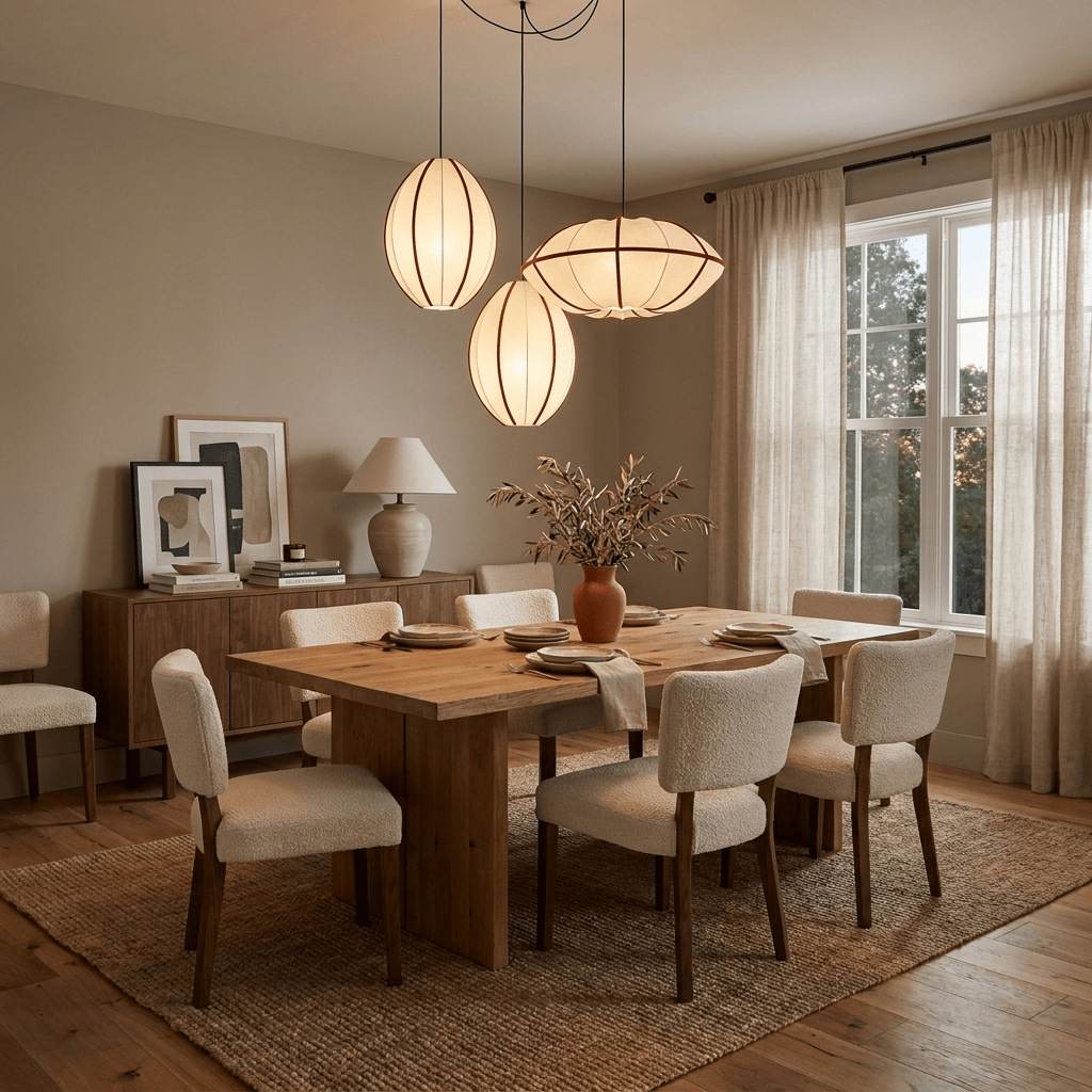 Halo Fabric Globe Pendant Light