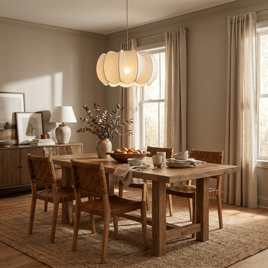 Petal Fabric Lantern Pendant Light