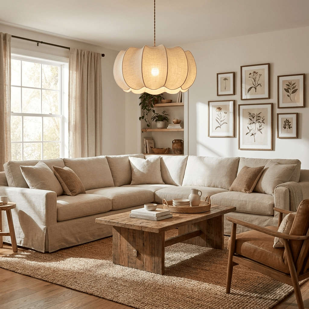 Petal Fabric Lantern Pendant Light