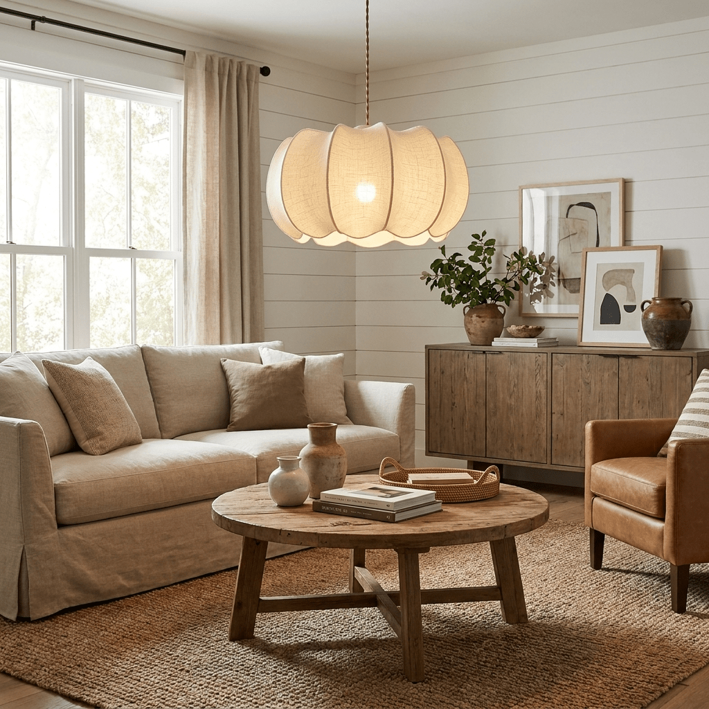 Petal Fabric Lantern Pendant Light