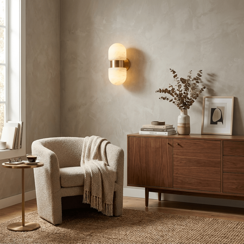 Cocoon Alabaster Wall Sconce