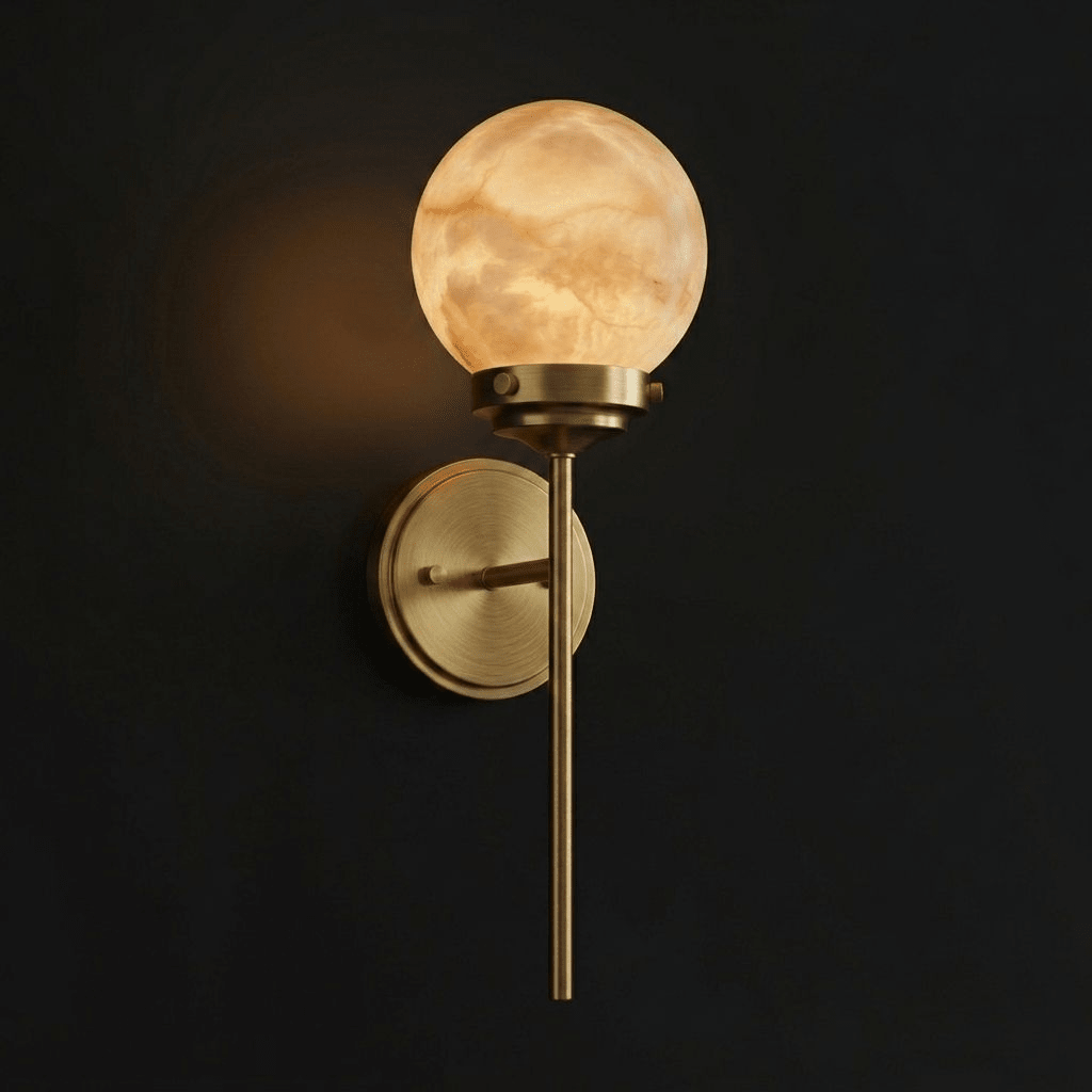 Selene Alabaster Globe Sconce