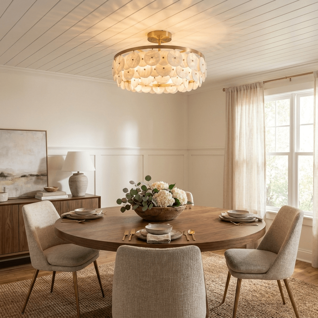 Sorrel Alabaster Disc Chandelier