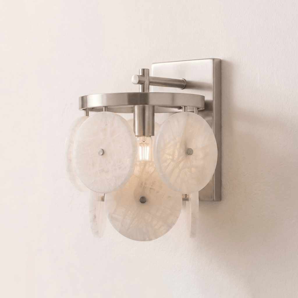 Rosette Alabaster Disc Sconce