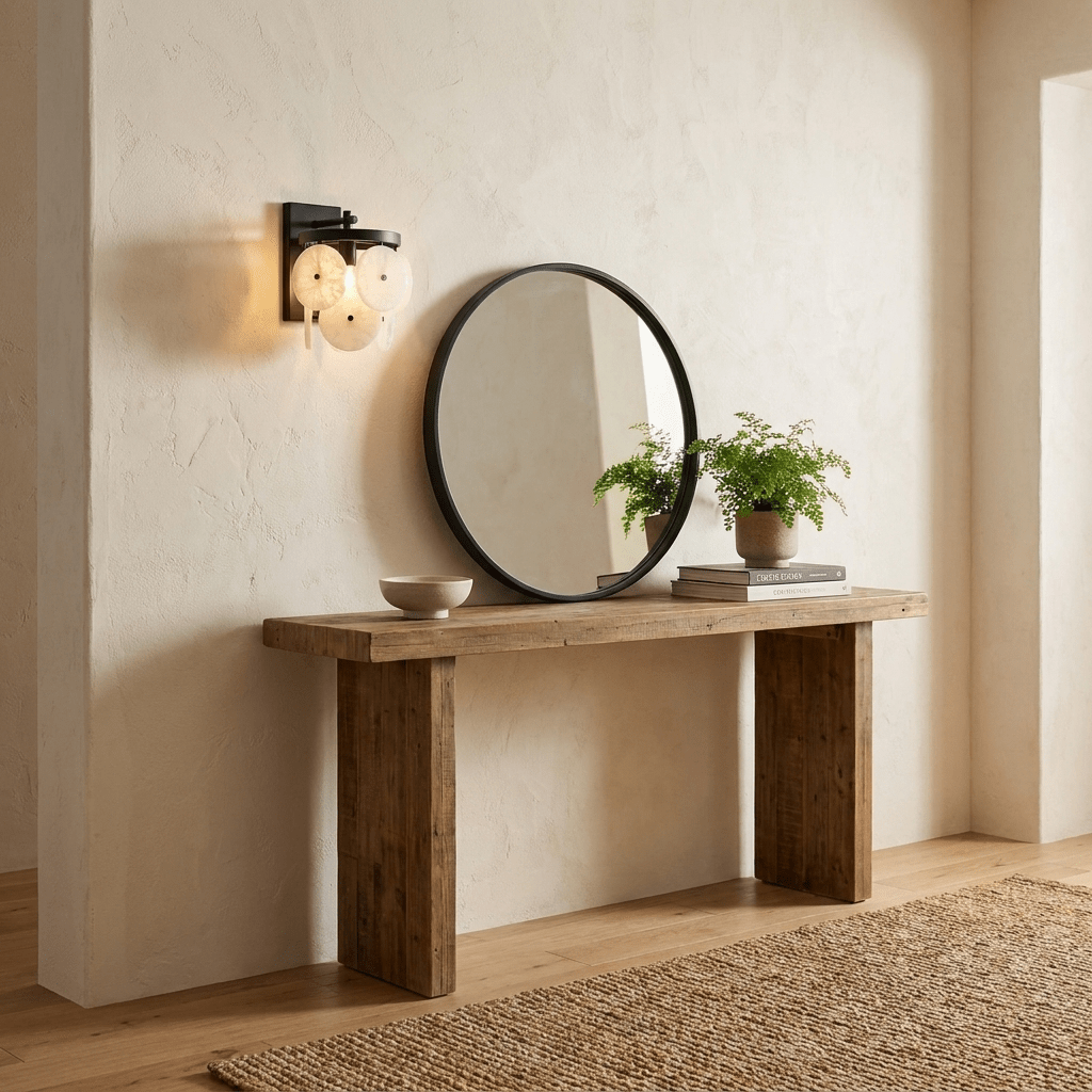 Rosette Alabaster Disc Sconce