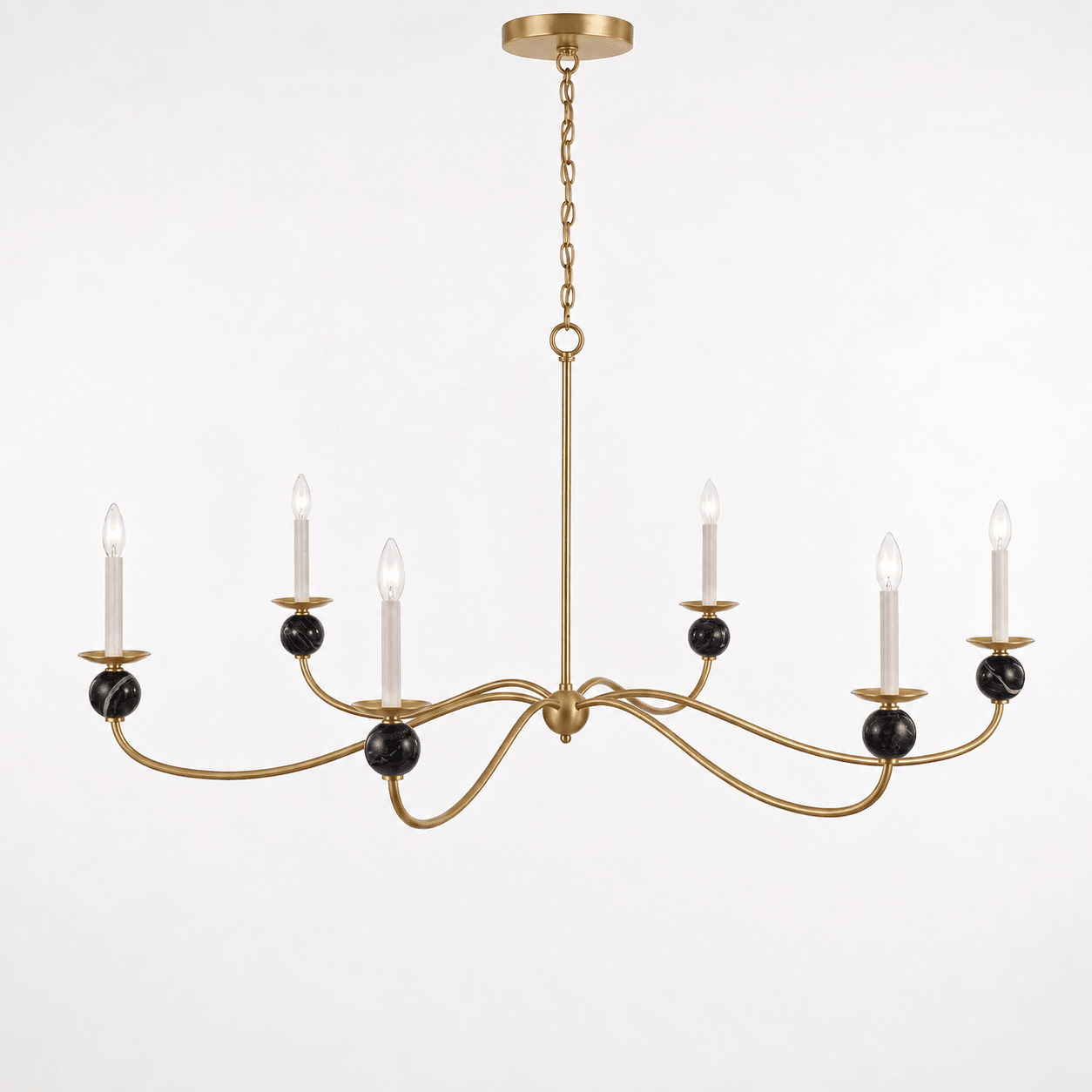 Meander Brass Chandelier