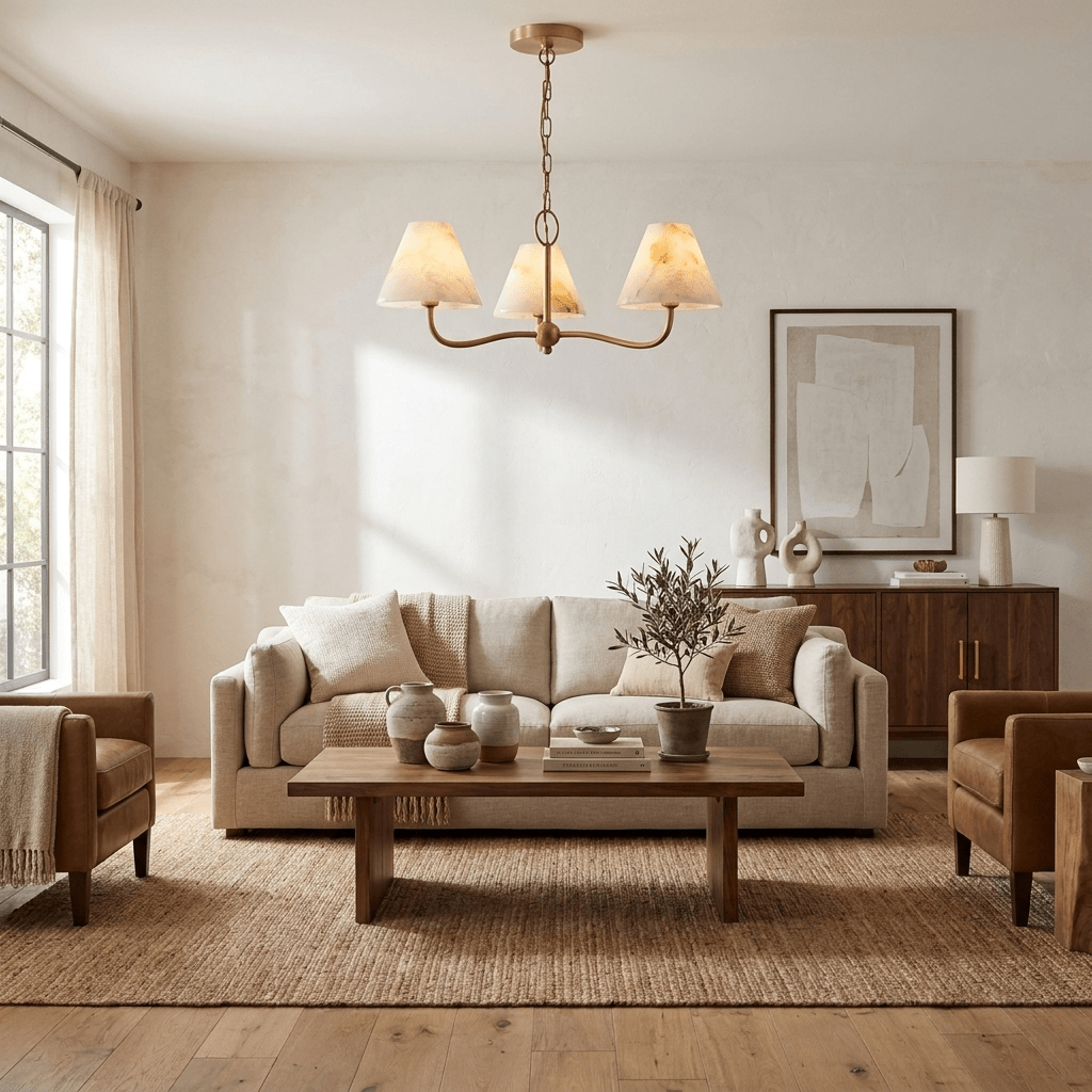 Fenwick Alabaster Cone Chandelier