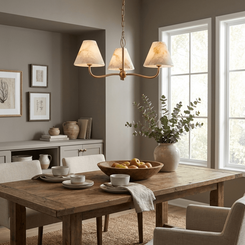 Fenwick Alabaster Cone Chandelier